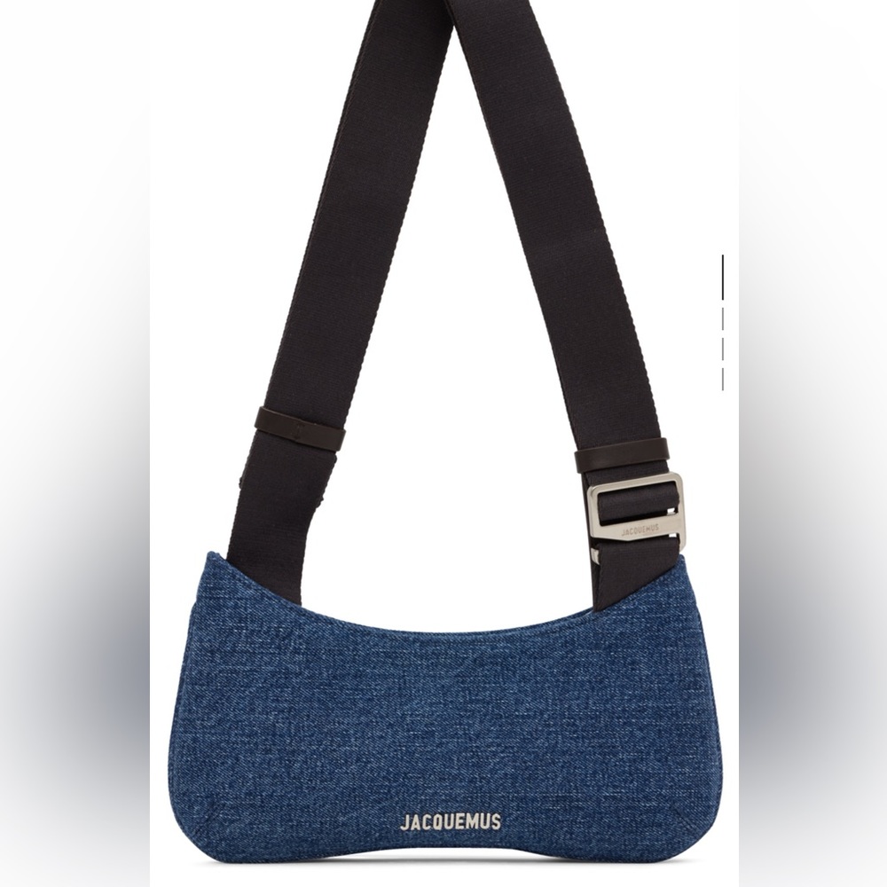 Jacquemus NWT Indigo Le Raphia SS23 Le Bisou Gros Grain Bag Denim Designer